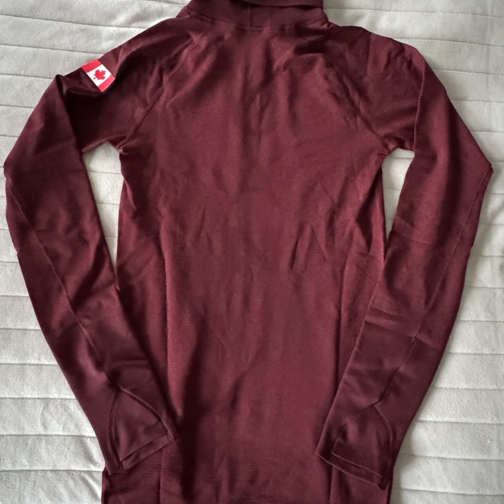 lululemon athletica Women's Team Canada Long Sleeve Top in Deep Burgundy - Picture 2 of 2